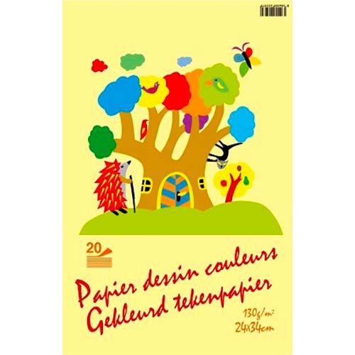 Bloc de dessin couleur A4 20 feuilles 120 g