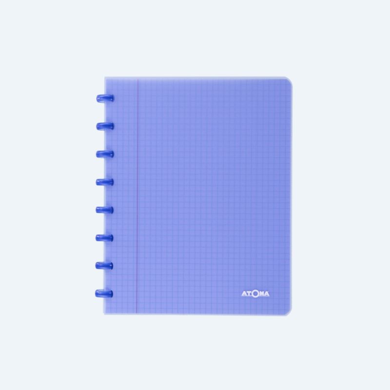 Cahier Atoma couverture plastique A5 quadrillé 5 x 5 mm 72 feuillets bleu