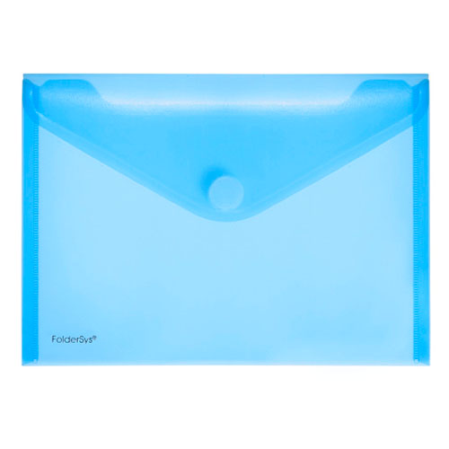 Pochette-enveloppe velcro Foldersys A4 - Bleu