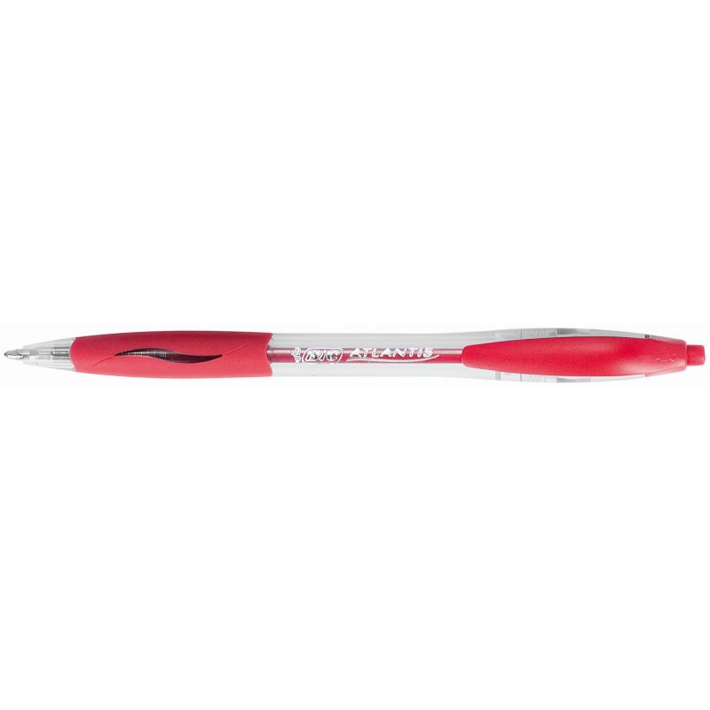 Stylo-bille Atlantis avec grip caouthouc - Rouge