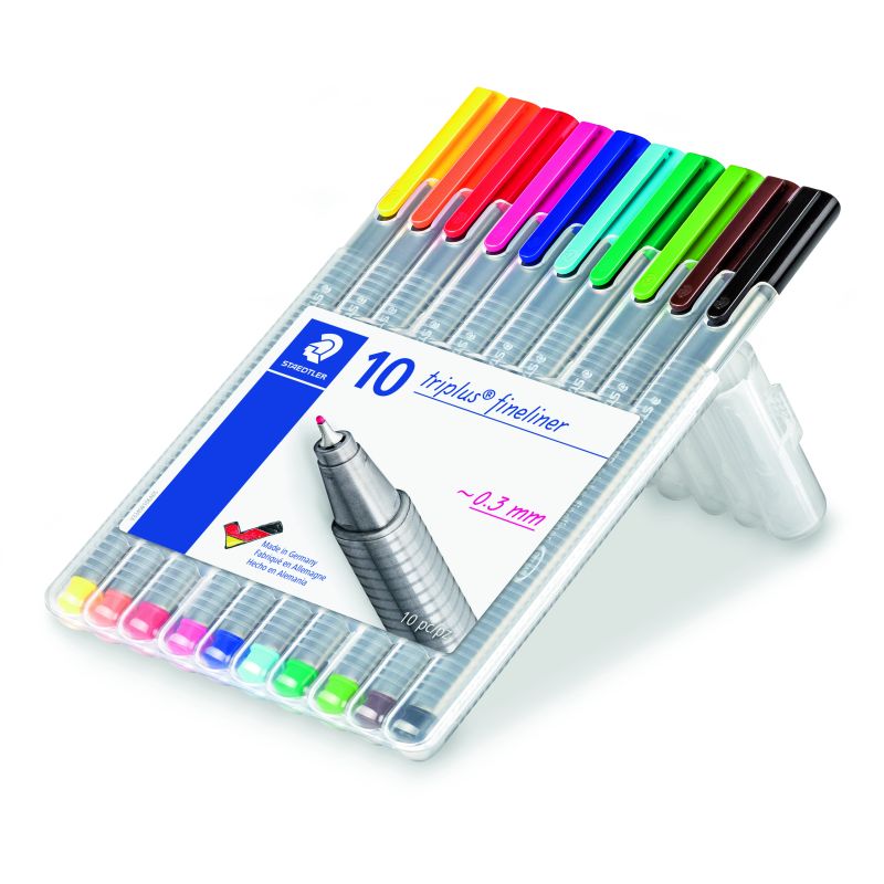 Etui de 10 marqueurs Staedtler Triplus pointe 0.3 mm