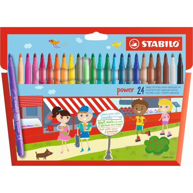 Etui 24 feutres coloriage pointe moyenne Bic Kids - Feutres de