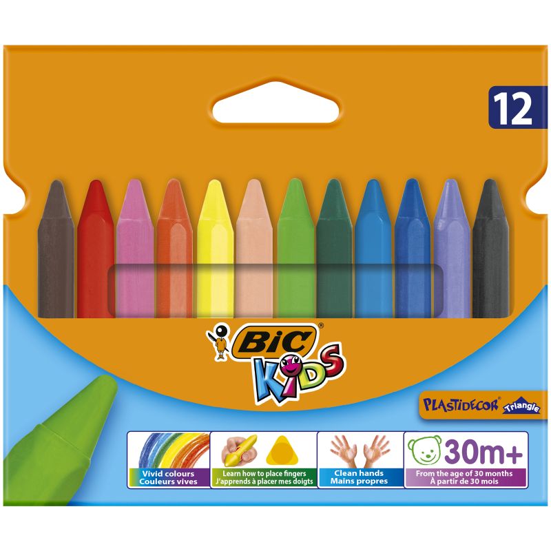 Etui de 12 crayons Bic plastidécor triangulaire 12 cm