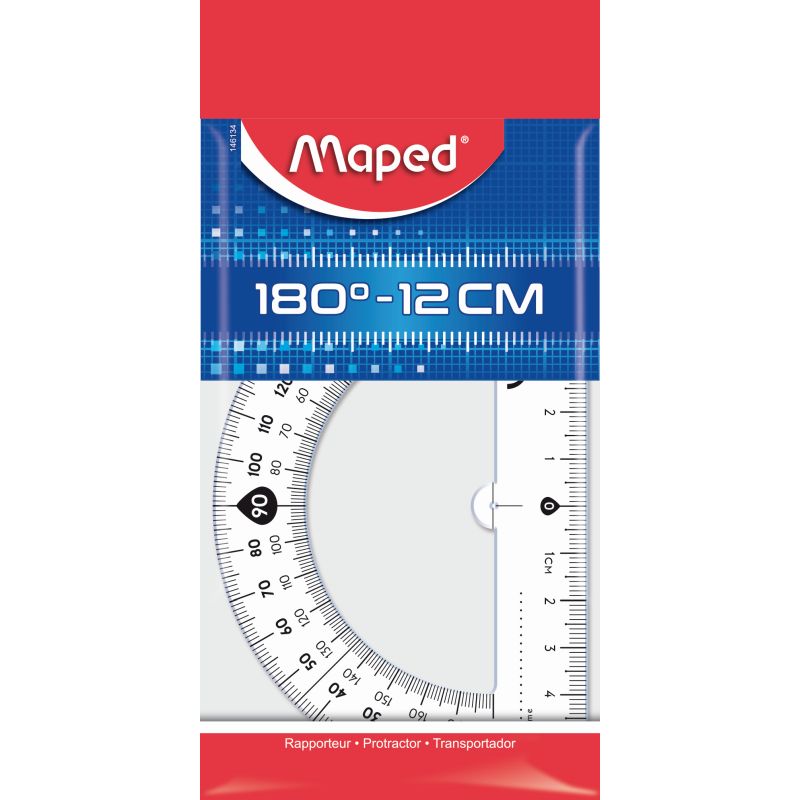 Rapporteur 180° 12cm transparent