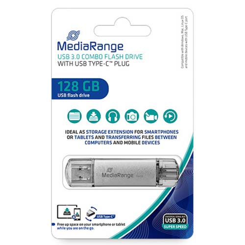 Clé usb mediarange kombo usb -c plug