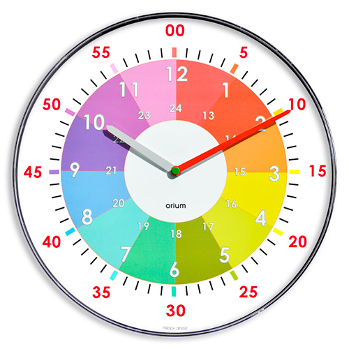 Horloge d'apprentissage multicolore 30 x 30,5 cm