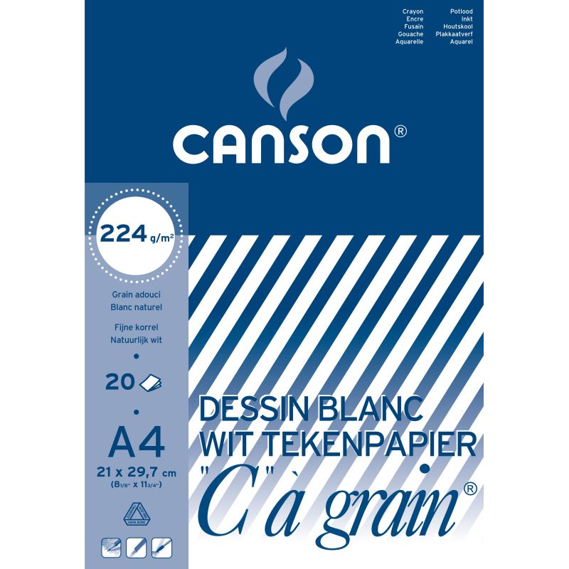 Bloc de dessin Canson 20 feuilles A4 224 g