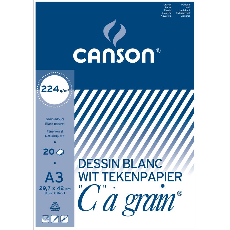 Boc de dessin Canson 20 feuilles A3 224 g