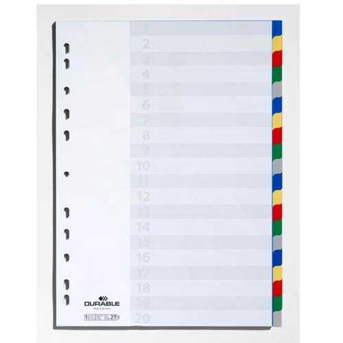 Intercalaires Durable 20 positions - A4