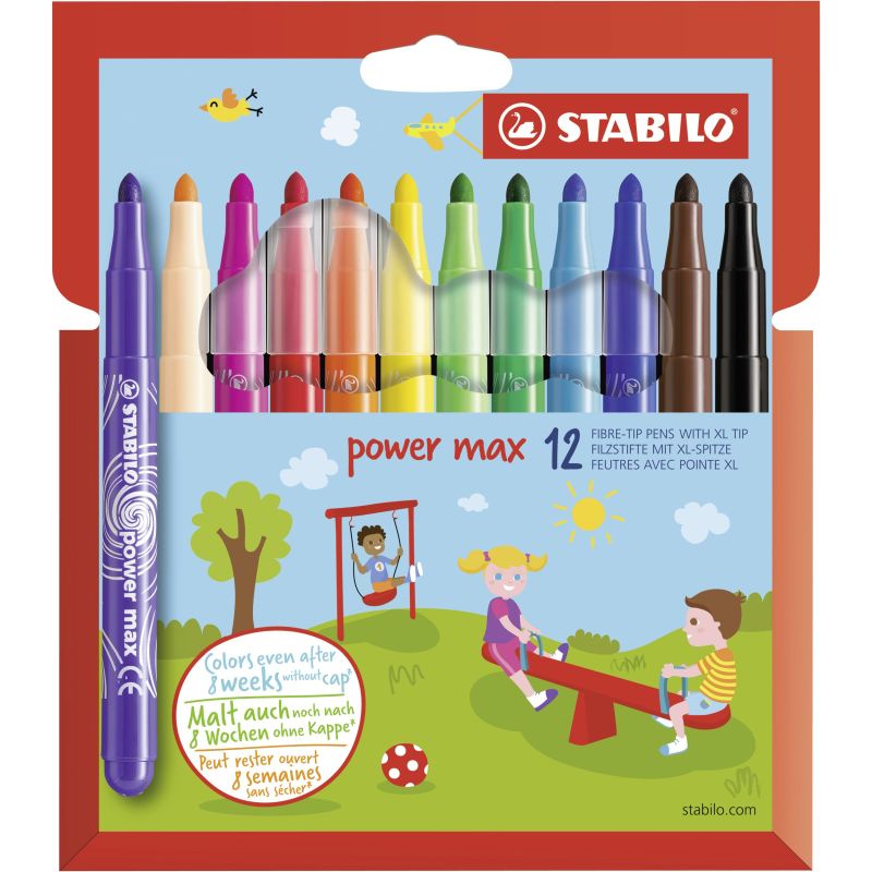 Etui de 12 feutres KIDS FEUTRES MAGIQUES Pte Moy. bloquée 10 Couleurs+2  effaceurs