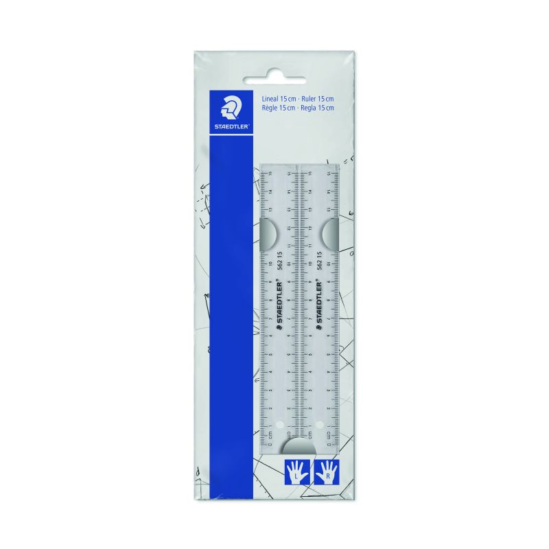 Lot de 2 lattes en plastique 15 cm Staedtler pour gaucher et droitier