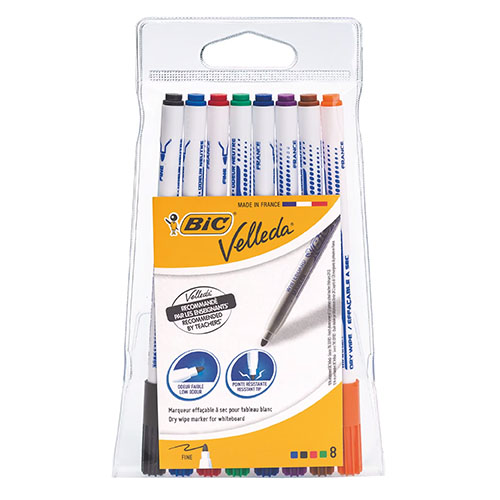Etui de 8 marqueurs Bic pour tableau blanc pointe 2 mm