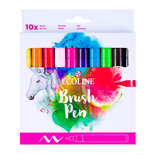 Brush Pen Talens set Brillant | 10 couleurs