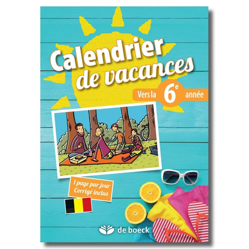 Calendrier de vacances. Vers la 6e