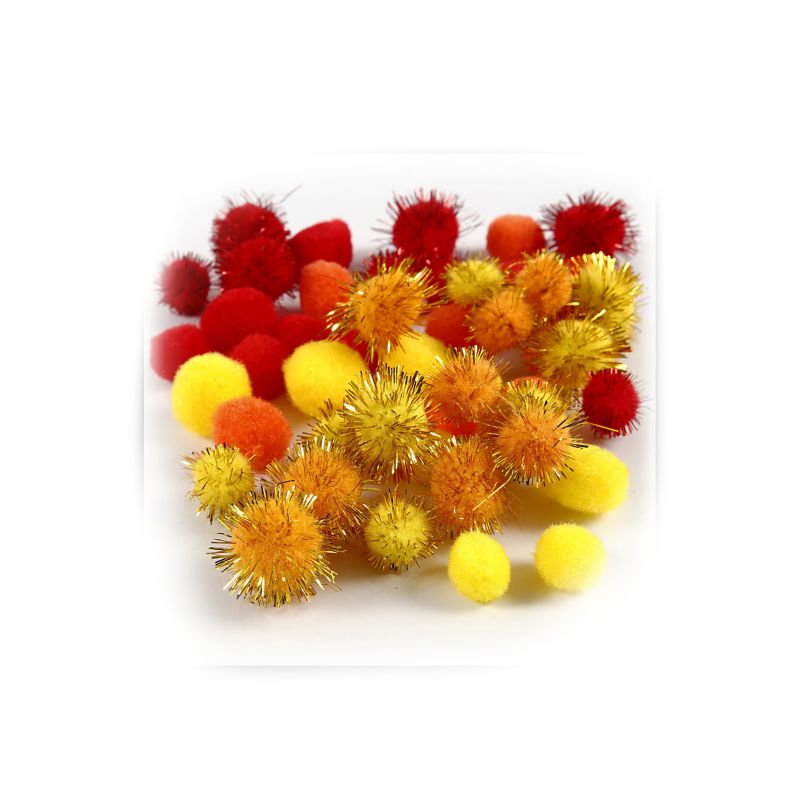 Pompons [jaune rouge et orange]