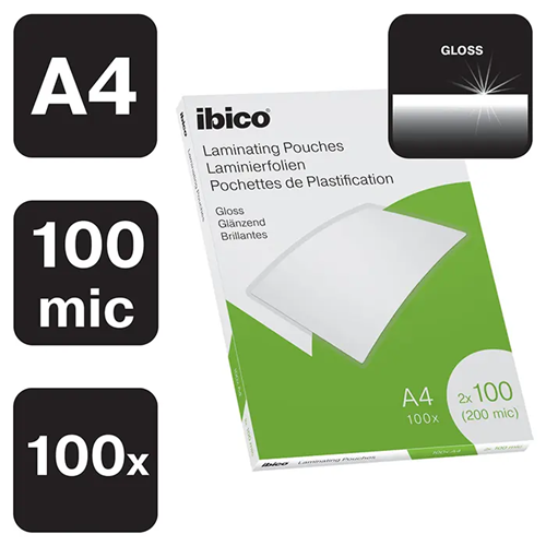 100 A4-hoezen van 100 micron voor lamineren van IBICO 100 A4-hoezen van 100 micron voor lamineren van IBICO