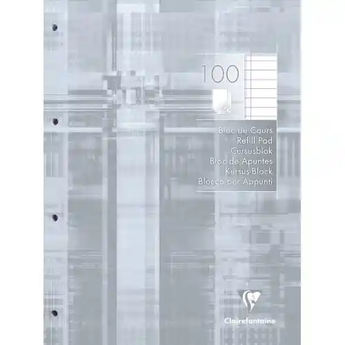 Bloc de cours Clairefontaine 90g 100 feuilles A4 ligné Bloc de cours Clairefontaine 90g 100 feuilles A4 ligné