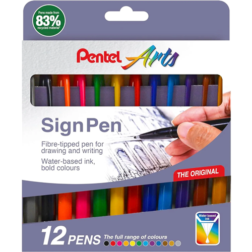 Etui 12 feutres Pentel Signpen Arts Etui 12 feutres Pentel Signpen Arts