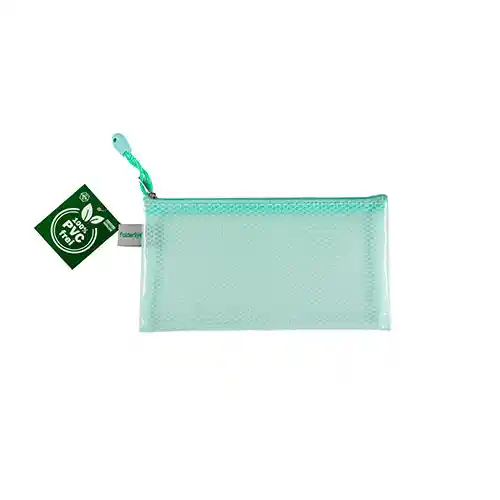 Foldersys-mapje met ritssluiting, PVC-vrij, 12 x 22 cm - Pastelgroen Foldersys-mapje met ritssluiting, PVC-vrij, 12 x 22 cm - Pastelgroen