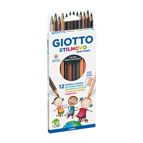 Giotto Stilnovo ophangbare etui met 12 kleurpotloden in huidtinten Giotto Stilnovo ophangbare etui met 12 kleurpotloden in huidtinten