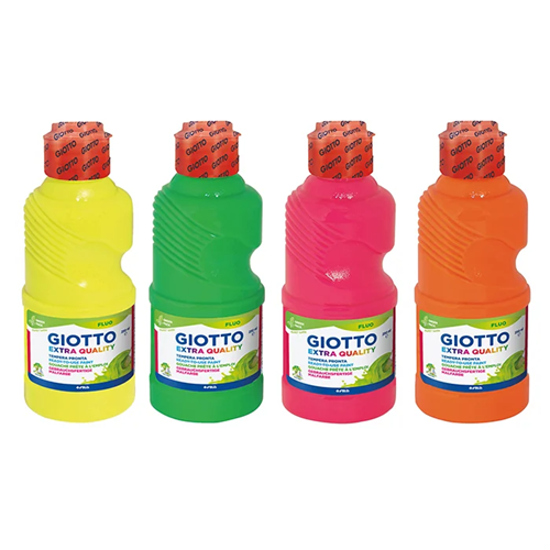 Gouache Fluo Giotto Extra Quality 4x250ml - Couleurs assorties Gouache Fluo Giotto Extra Quality 4x250ml - Couleurs assorties