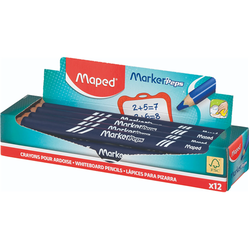 Maped Marker'Peps Wood – Boîte de 12 crayons ardoise *Choisir la couleur Maped Marker'Peps Wood – Boîte de 12 crayons ardoise *Choisir la couleur