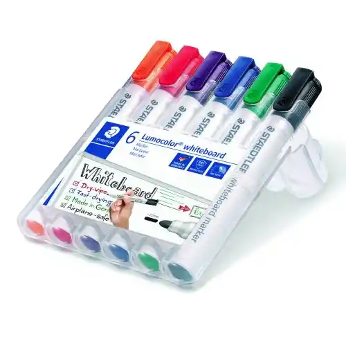 Marqueur rond tableau blanc Staedtler Lumocolor 351 - Etui de 6 Marqueur rond tableau blanc Staedtler Lumocolor 351 - Etui de 6