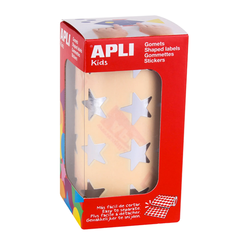 Maxi-stickers met zilveren sterren, 20 mm, 1416 stuks Maxi-stickers met zilveren sterren, 20 mm, 1416 stuks