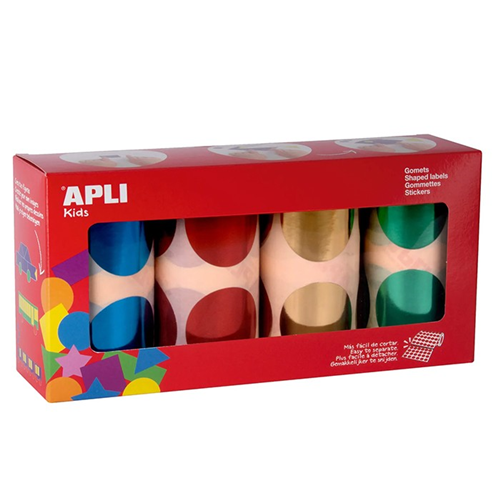 Maxi-stickers XL met metallic effect, 1416 stuks, diameter 4,5 cm Maxi-stickers XL met metallic effect, 1416 stuks, diameter 4,5 cm