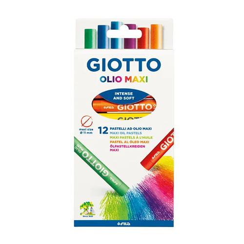 Pastel à l'huile rondes Giotto Olio Max - Etui de 12 couleurs assorties Pastel à l'huile rondes Giotto Olio Max - Etui de 12 couleurs assorties
