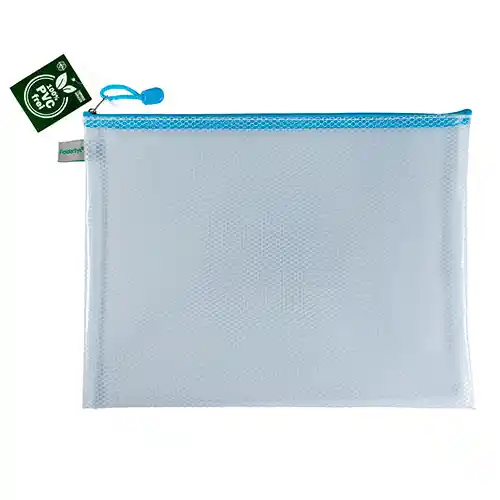 Pochette ZIP Foldersys sans PVC A4 - Pastel bleu Pochette ZIP Foldersys sans PVC A4 - Pastel bleu