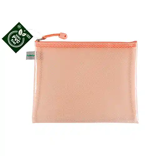 Pochette ZIP Foldersys sans PVC A5 - Pastel orange Pochette ZIP Foldersys sans PVC A5 - Pastel orange