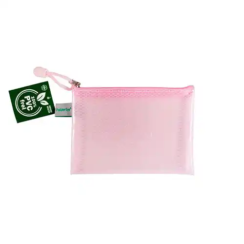 Pochette ZIP Foldersys sans PVC A6 - Pastel rose Pochette ZIP Foldersys sans PVC A6 - Pastel rose