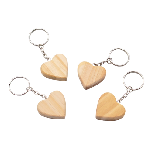 Porte-clés cœur en bois - 12 pièces Porte-clés cœur en bois - 12 pièces