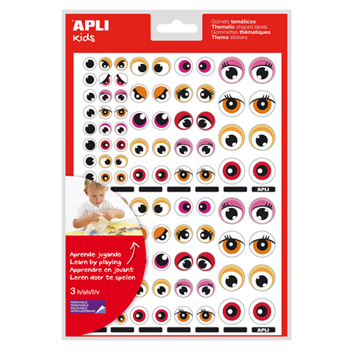 Zelfklevende oogjes, 312 stuks, roze-oranje Zelfklevende oogjes, 312 stuks, roze-oranje